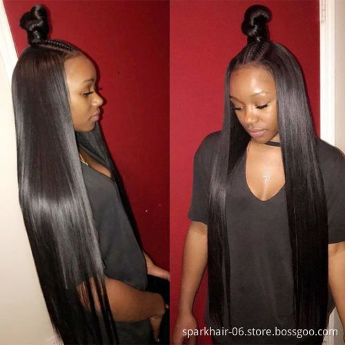 28 Inch Long Black Body Wave Wigs, Right Side Parting Natural Looking Wigs for Women, Full Lace Frontal Human Hair Wigs
